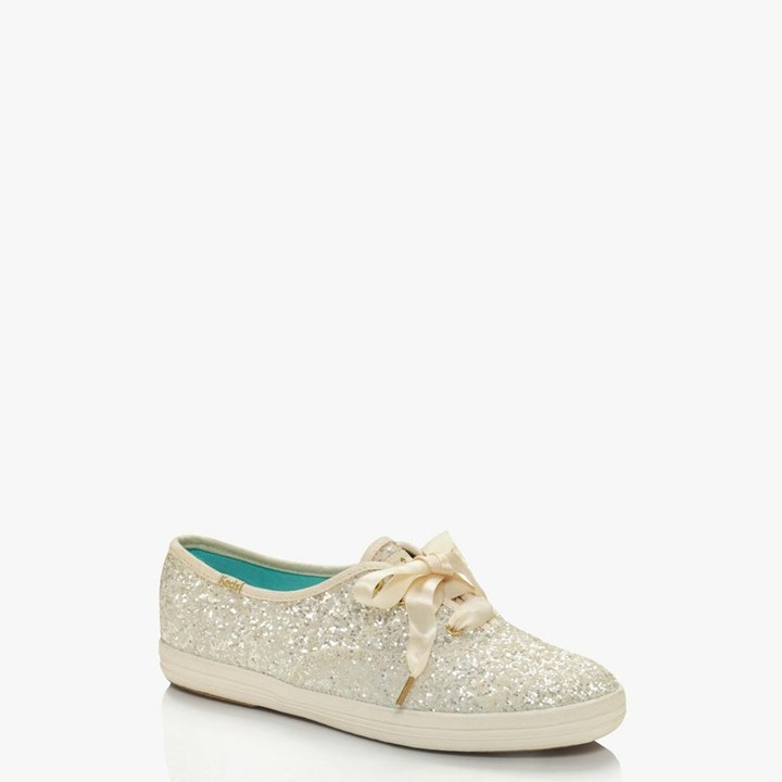 Women's Kate Spade x Keds Glitter Sneakers Cream | TA7243105