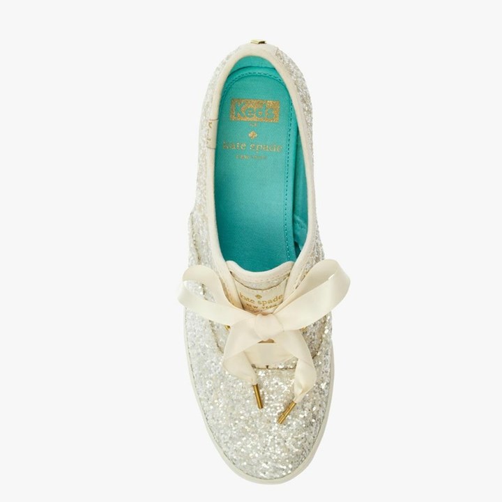 Women's Kate Spade x Keds Glitter Sneakers Cream | TA7243105