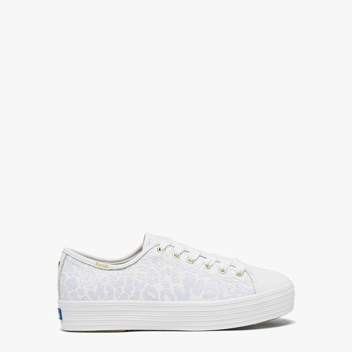 Women\'s Kate Spade x Keds Triple Kick Embroidered Sneakers White | XG6493052