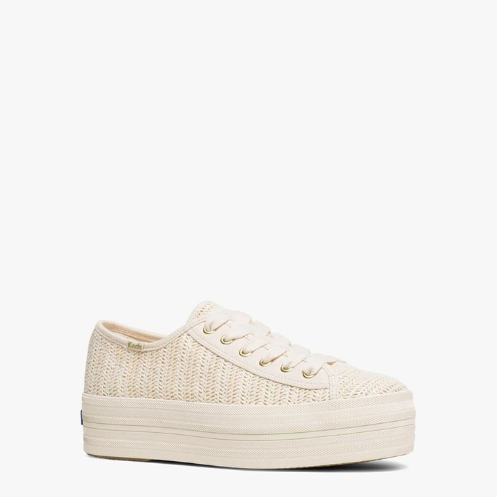 Women's Kate Spade x Keds Triple Up Woven Sneakers White | CQ9573164